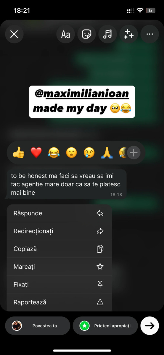 Mesaj de la un client mulțumit